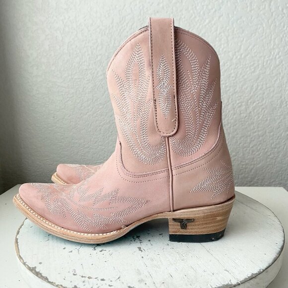Lane LEXINGTON Womens Cowboy Bootie 5 Pink Western Cowgirl Short Ankle Boots - Picture 4 of 11